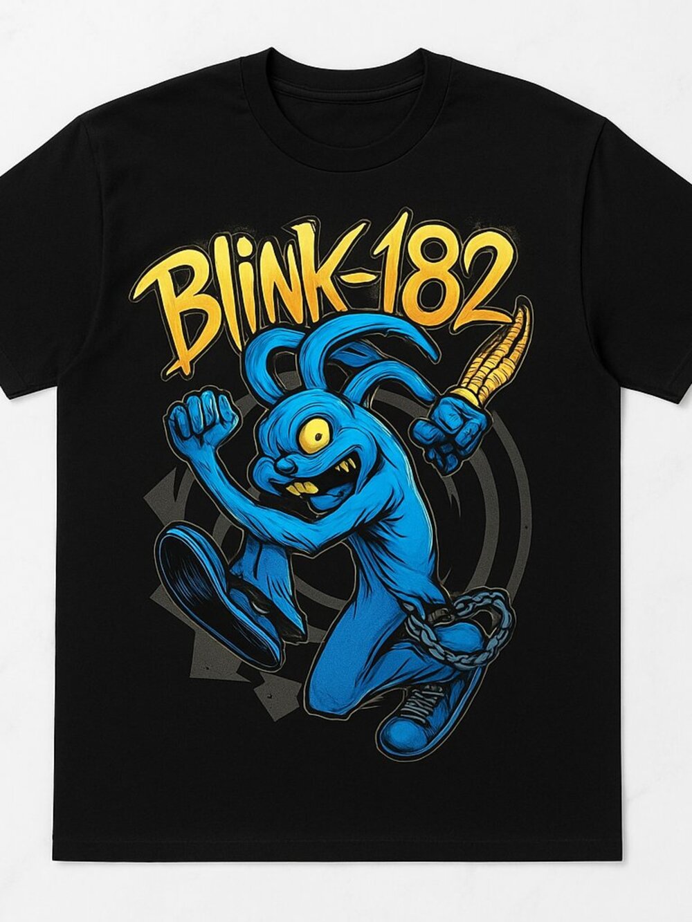 Blink-182 Pop Punk Rabbit Graphic Tee Black Band Fan Unisex Concert T-Shirt